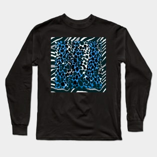 ANIMAL PRINT BLUE AND BLACK Long Sleeve T-Shirt